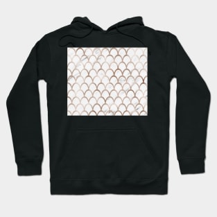 Rose gold mermaid scales - white marble Hoodie